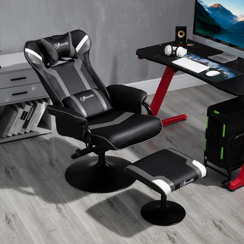 Vinsetto Racing-Style Recliner Chair, with Footstool