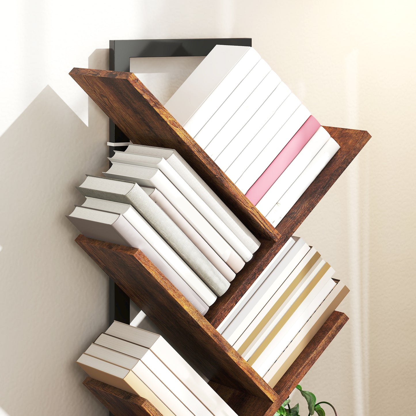HOMCOM Eight-Section Tree Bookcase - Wood-Effect