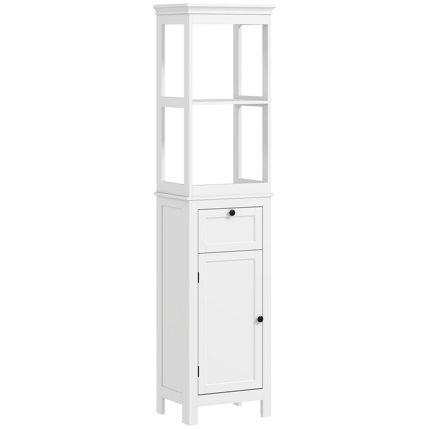 HOMCOM Tall Bathroom Cabinet, Slim Bathroom Storage Cabinet