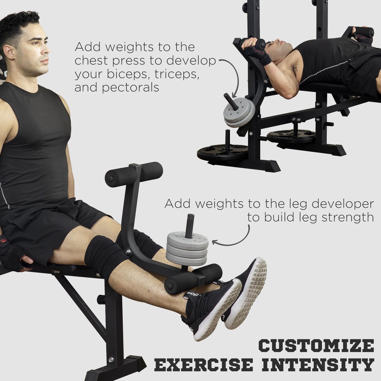 HOMCOM Adjustable Weight Bench with Pulley System, Squat Rack, Leg Developer, Butterfly, Weight Storage for Home Gym Workout, Black.