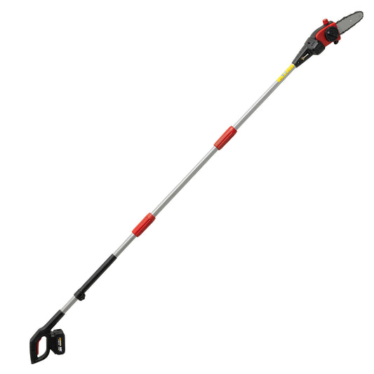Outsunny 18V 8" Cordless Pole Chainsaw, 1.94m/2.56m Electric Chainsaw with 2 x 4.0Ah Batteries, Charger, Auto Lubrication