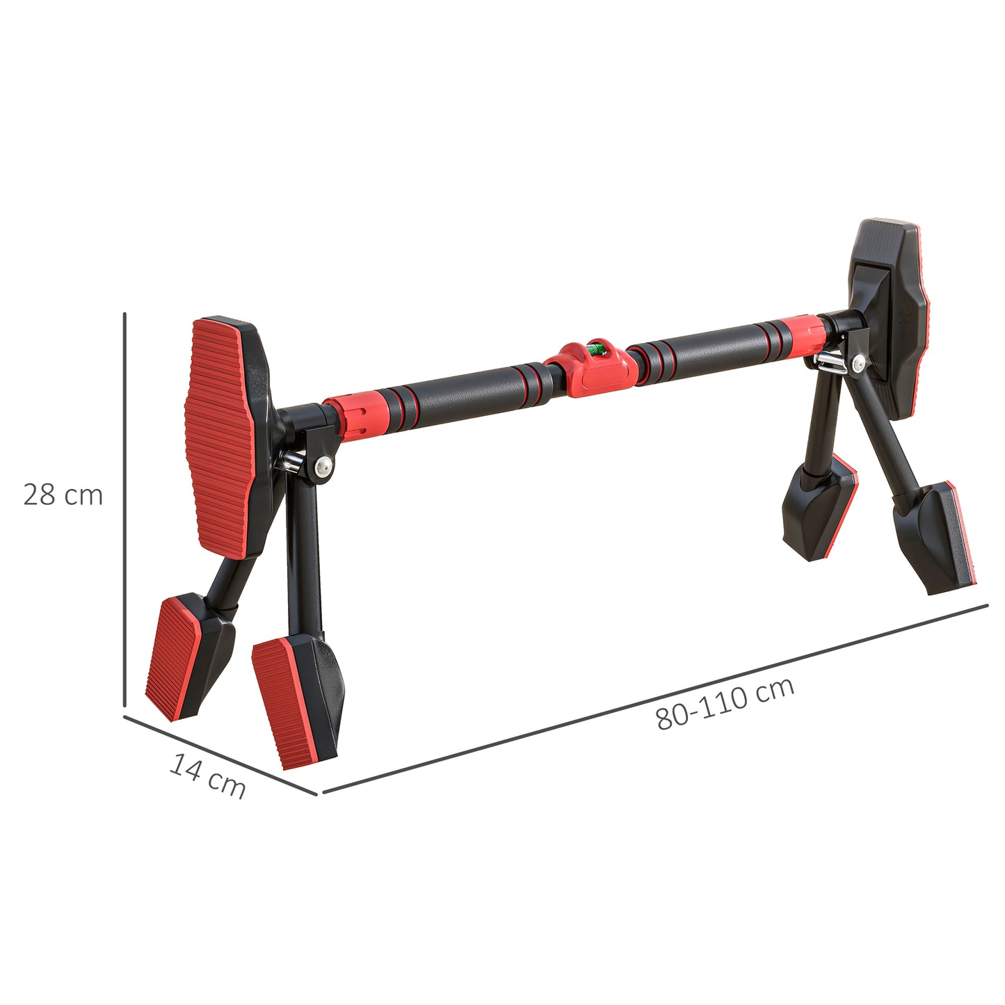 SPORTNOW Pull Up Bar Doorway 79-107cm, No Screw Chin Up Bar 225kg Capacity, with Level Gauge, Triangle Support, for Home Workout