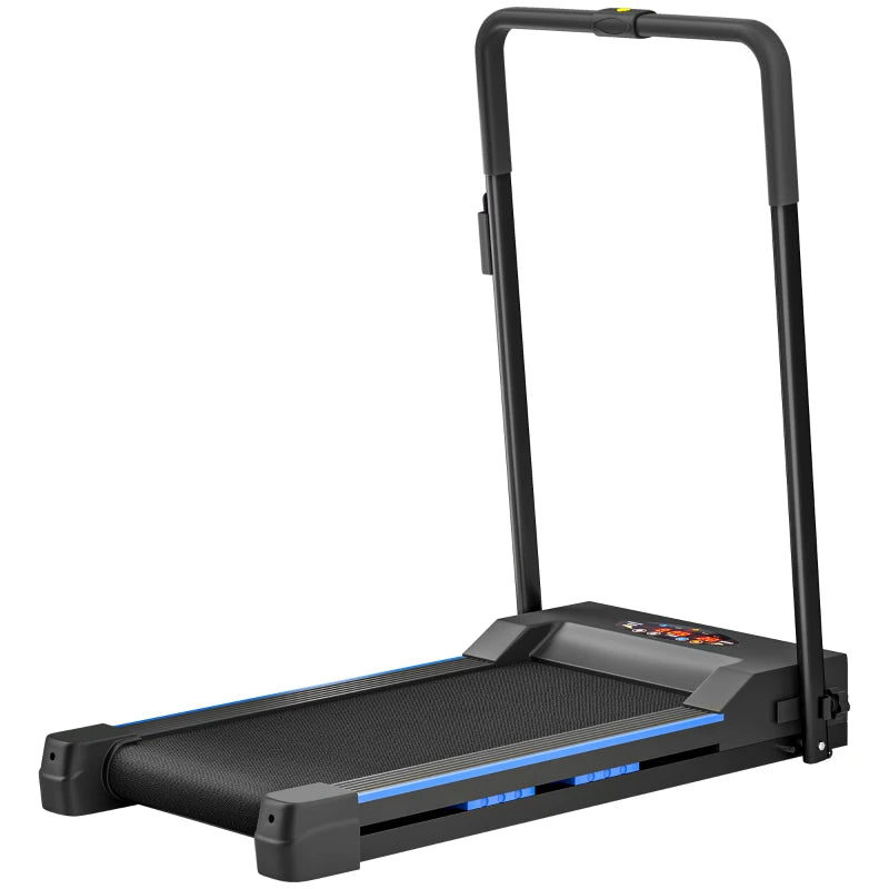 HOMCOM Folding Motorised Home Treadmill Walking Machine with LCD Monitor, Blue