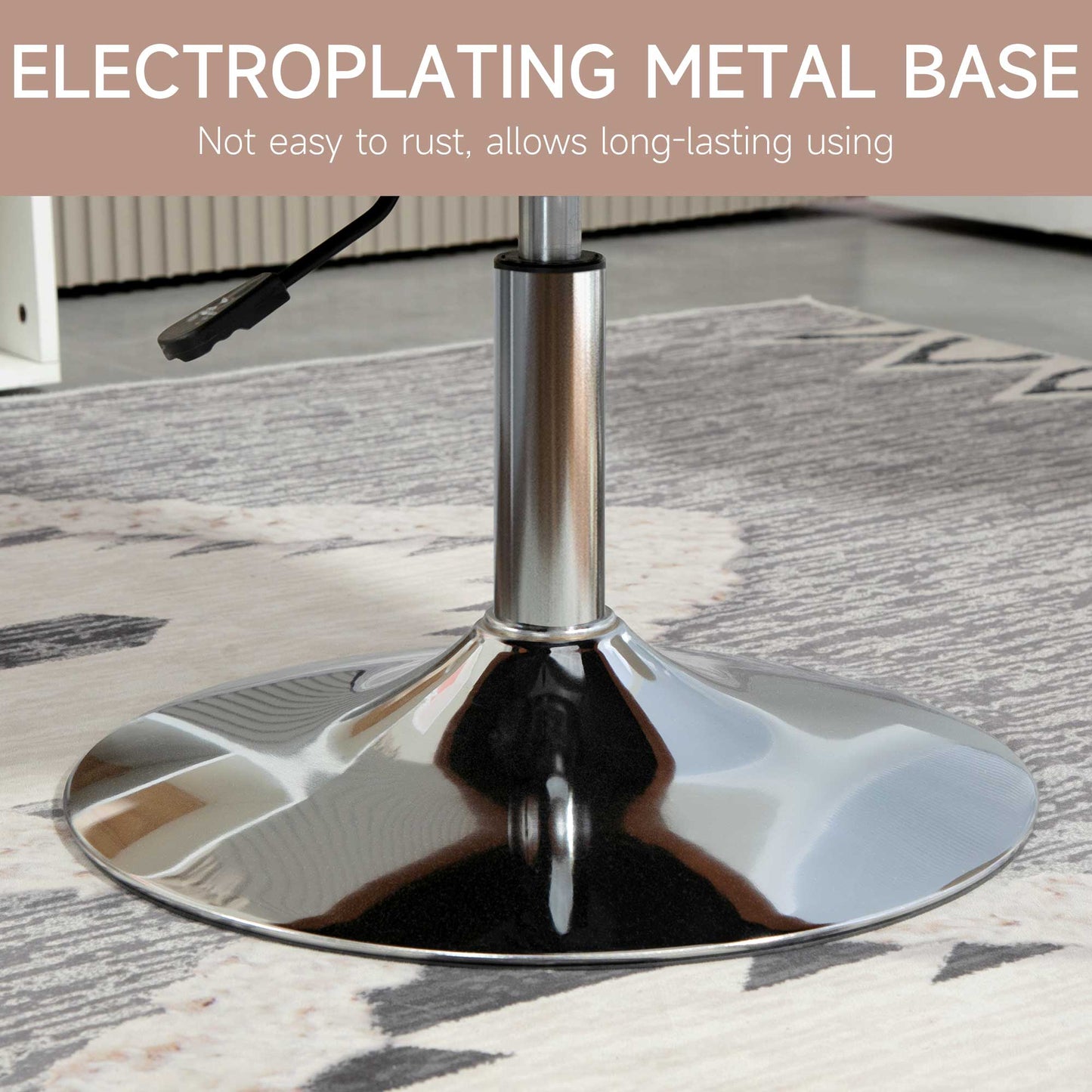 HOMCOM Swivel Microfibre Accent Chair with Adjustable Height and Lumbar Support, Brown