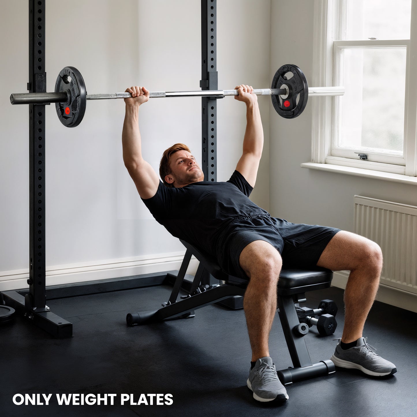 SPORTNOW Olympic Weight Plates, 2x15kg Pair with Tri-Grips for Weightlifting & Strength Training, Home Gym Fitness Workout, Black