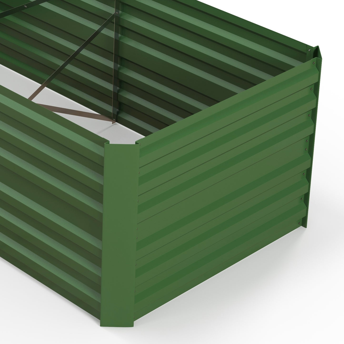Outsunny Set of 2 Raised Beds, Galvanised Steel Planters for Vegetables, Plants, Flowers & Herbs, 180 x 90 x 59 cm, Green