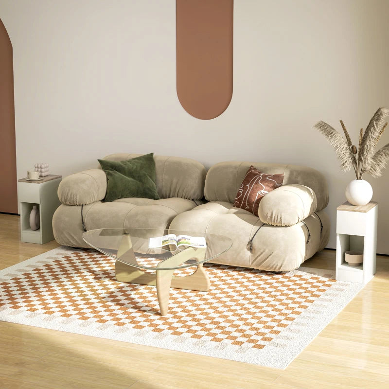 HOMCOM Set of Two Modern Storage Bedside Tables - White