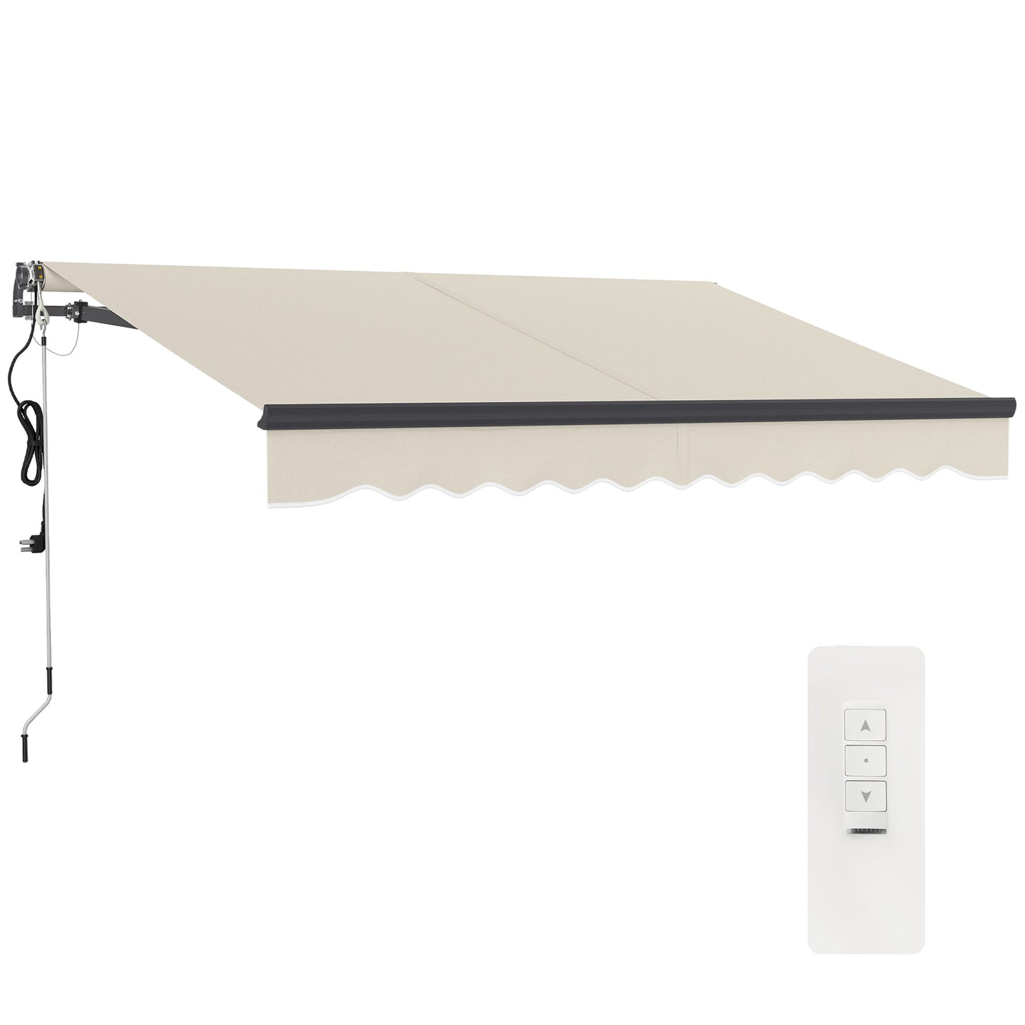 Outsunny 2.5 x 3m Electric/Manual Awning, with Remote - Beige