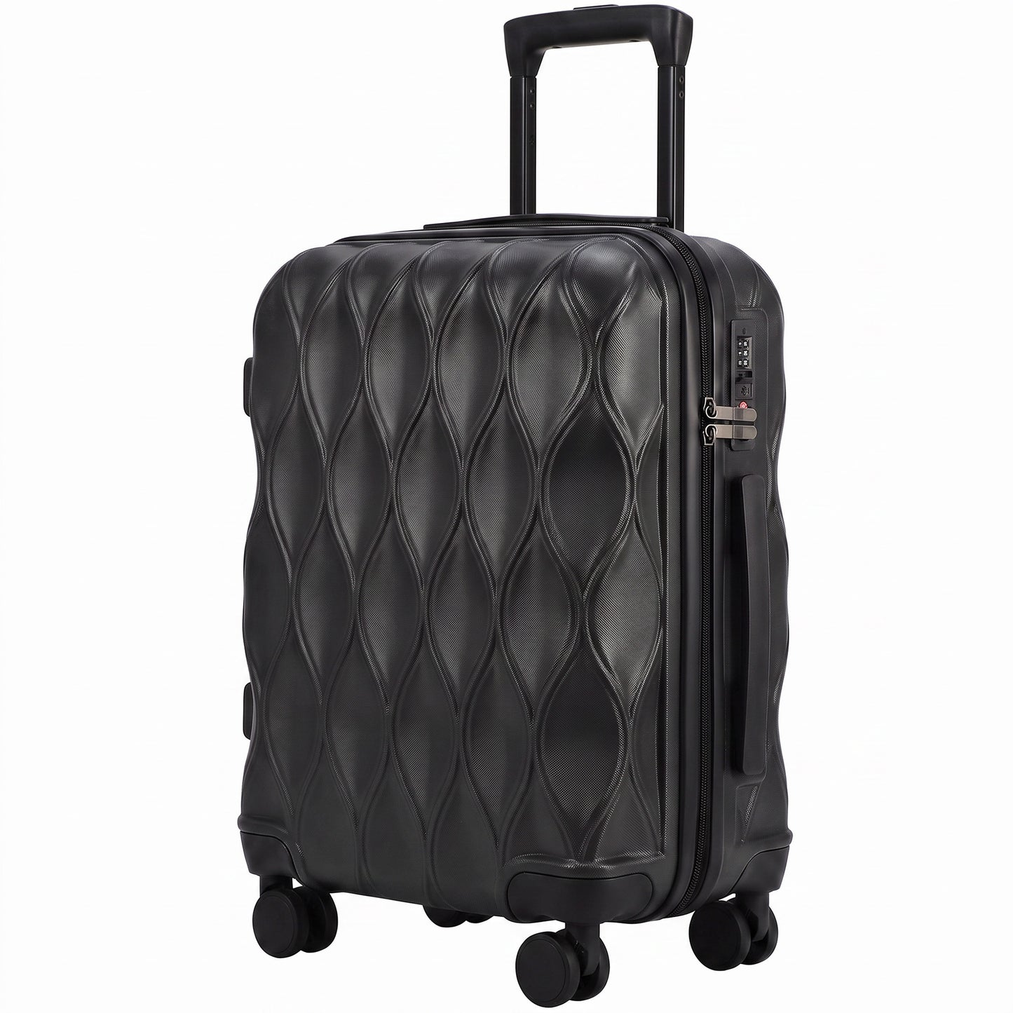 HOMCOM 20Inch Suitcase, ABS Hard Shell Carry On Luggage with TSA Lock, Spinner Wheels, Telescopic Handle, Black