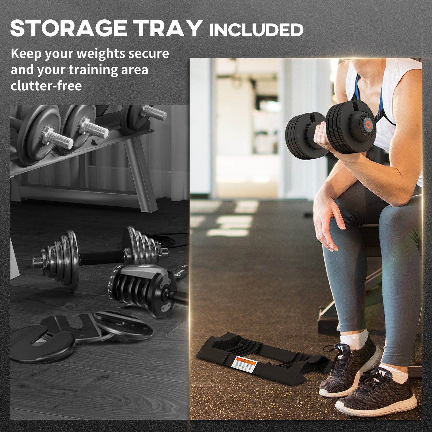 SPORTNOW Adjustable Dumbbells Set 4-in-1 Weights Set with Storage Tray and Non-Slip Handle 7KG 13KG 18KG 24KG