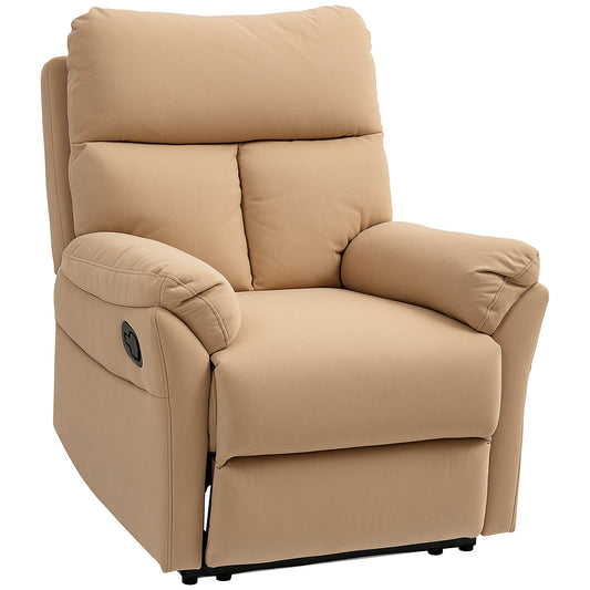 HOMCOM 140° Manual Reclining Armchair, with Footrest - Light Brown
