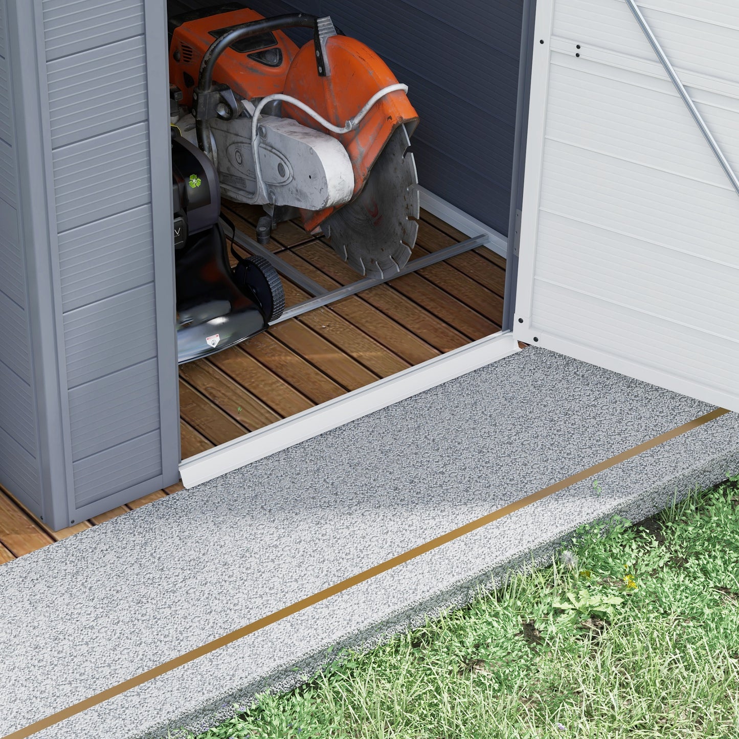 Outsunny 4 x 6ft Garden Shed with Lockable Door - Grey