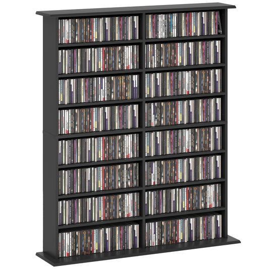 HOMCOM 720 CD/396 DVD/396 Blu-ray Storage Unit - Black