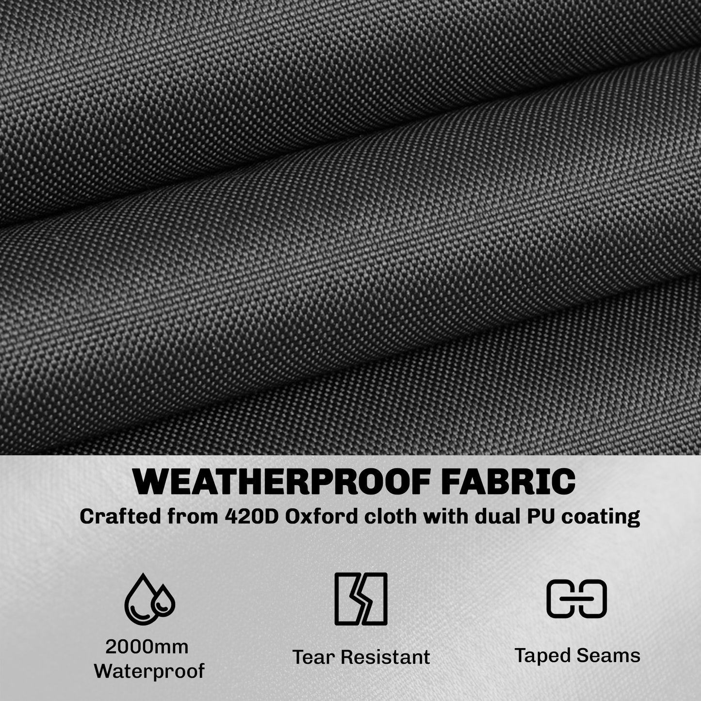 Outsunny Round Garden Furniture Cover, Waterproof Garden Table Cover, 420D Heavy Duty Oxford for Outdoor, Ø214 x 70 cm, Black
