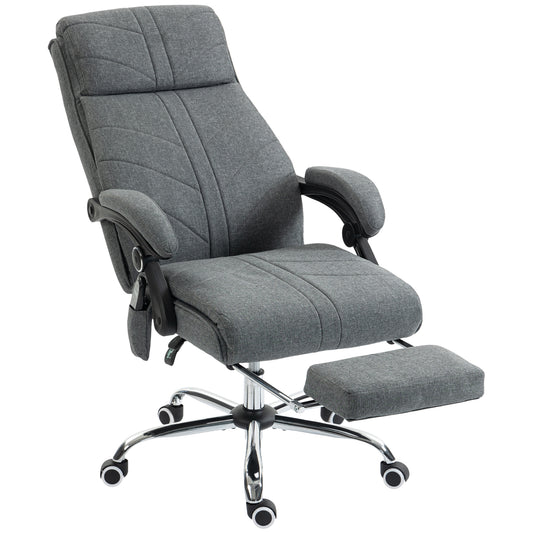 Vinsetto High Back Vibration Massage Office Chair with Footrest, Heated, Grey