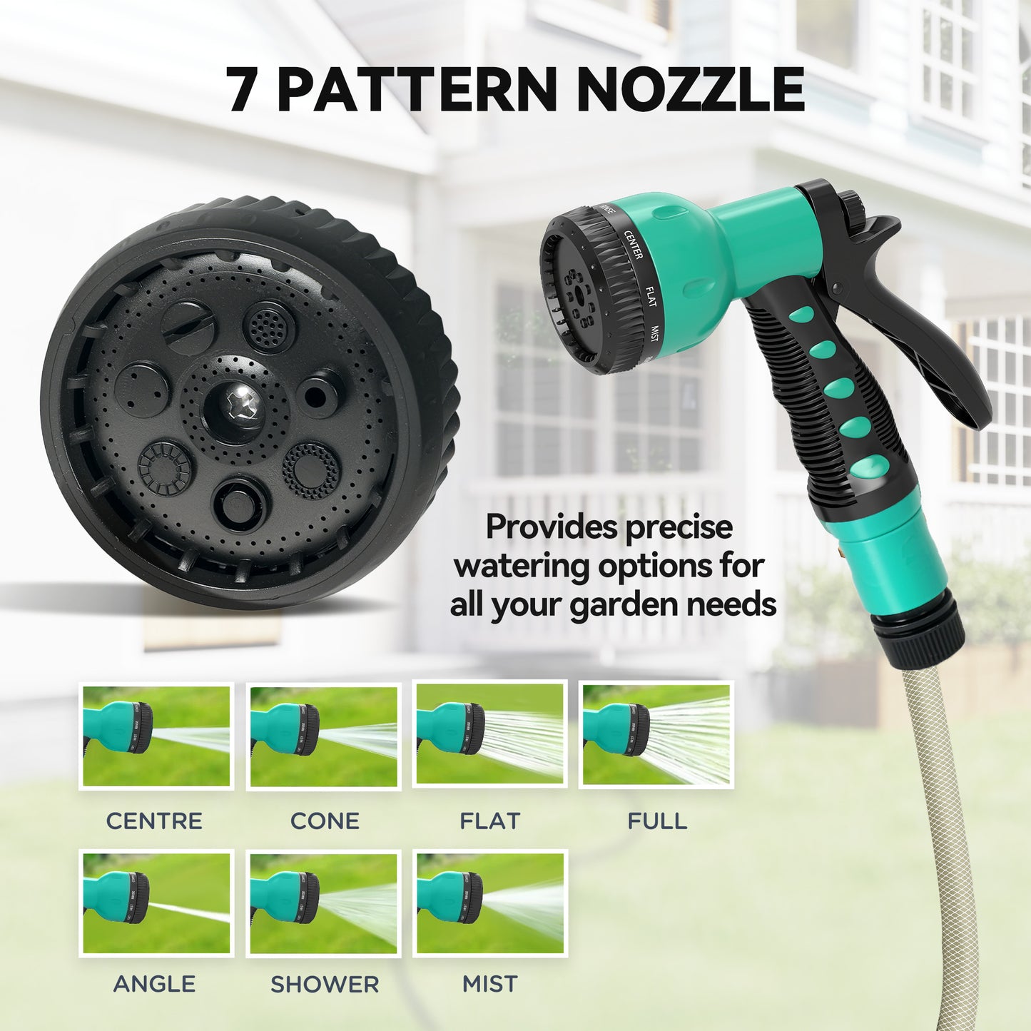 Outsunny Wall-Mounted Hose Reel 20+2m Auto Rewind Black