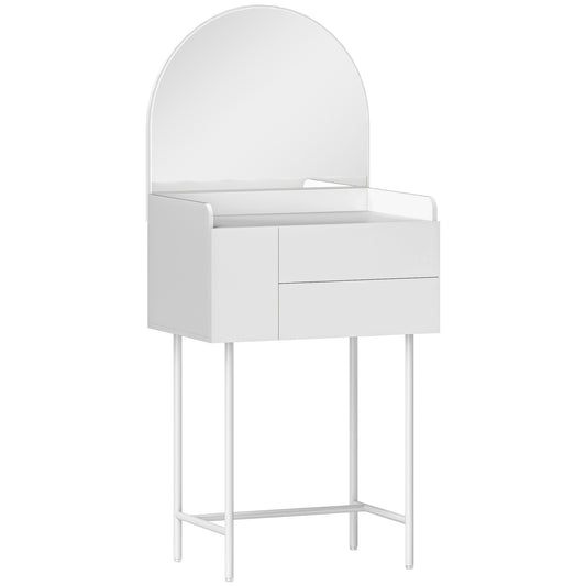 HOMCOM Three Drawer Compact Dressing Table - White