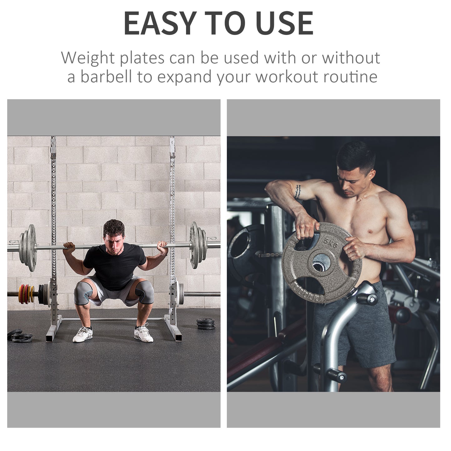 HOMCOM Olympic Weight Plates Sets for Strength and Crossfit and Weightliftin Training