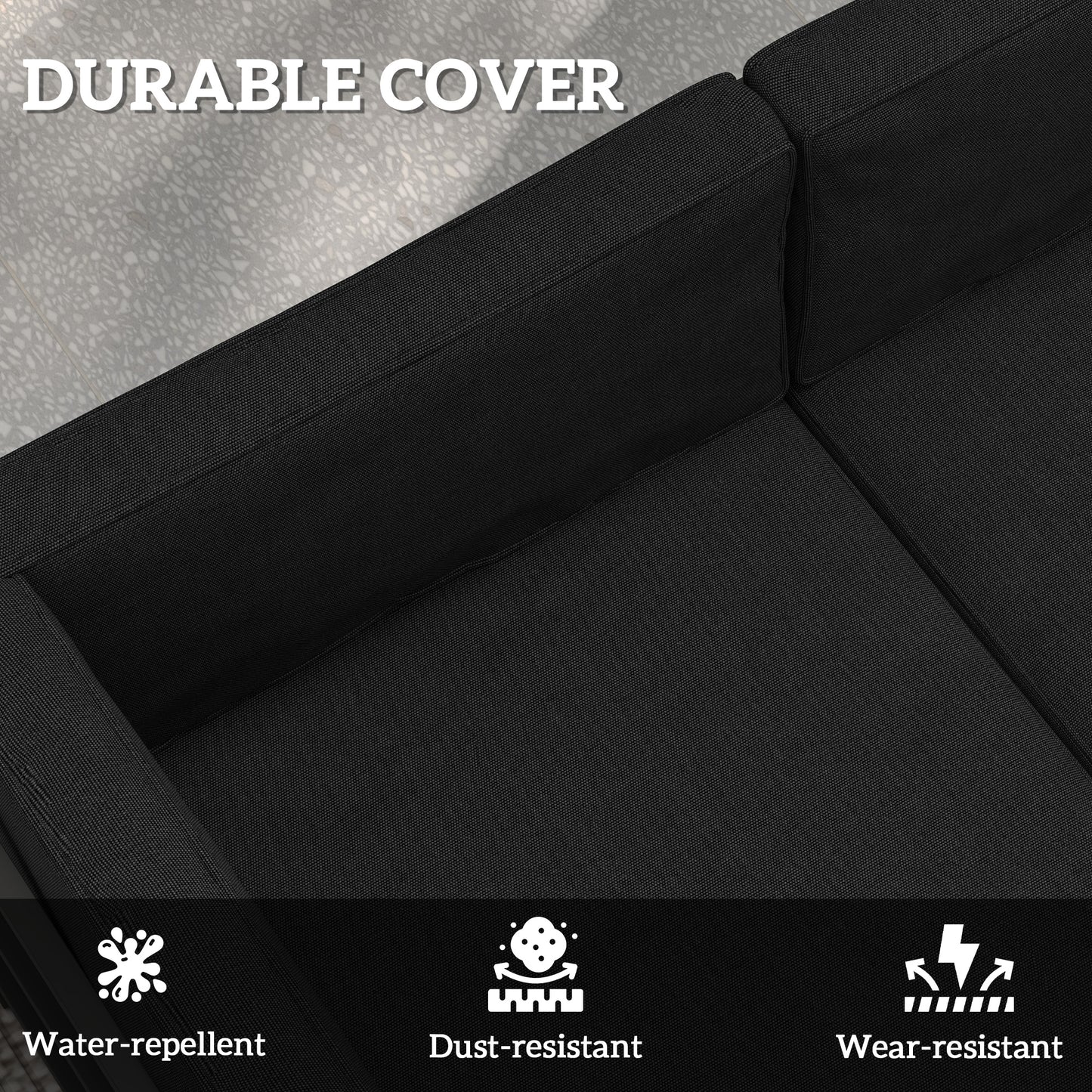 Outsunny Replacement Cushions for Rattan Furniture, 14-Piece Outdoor Seat & Back Cushion Set, Black