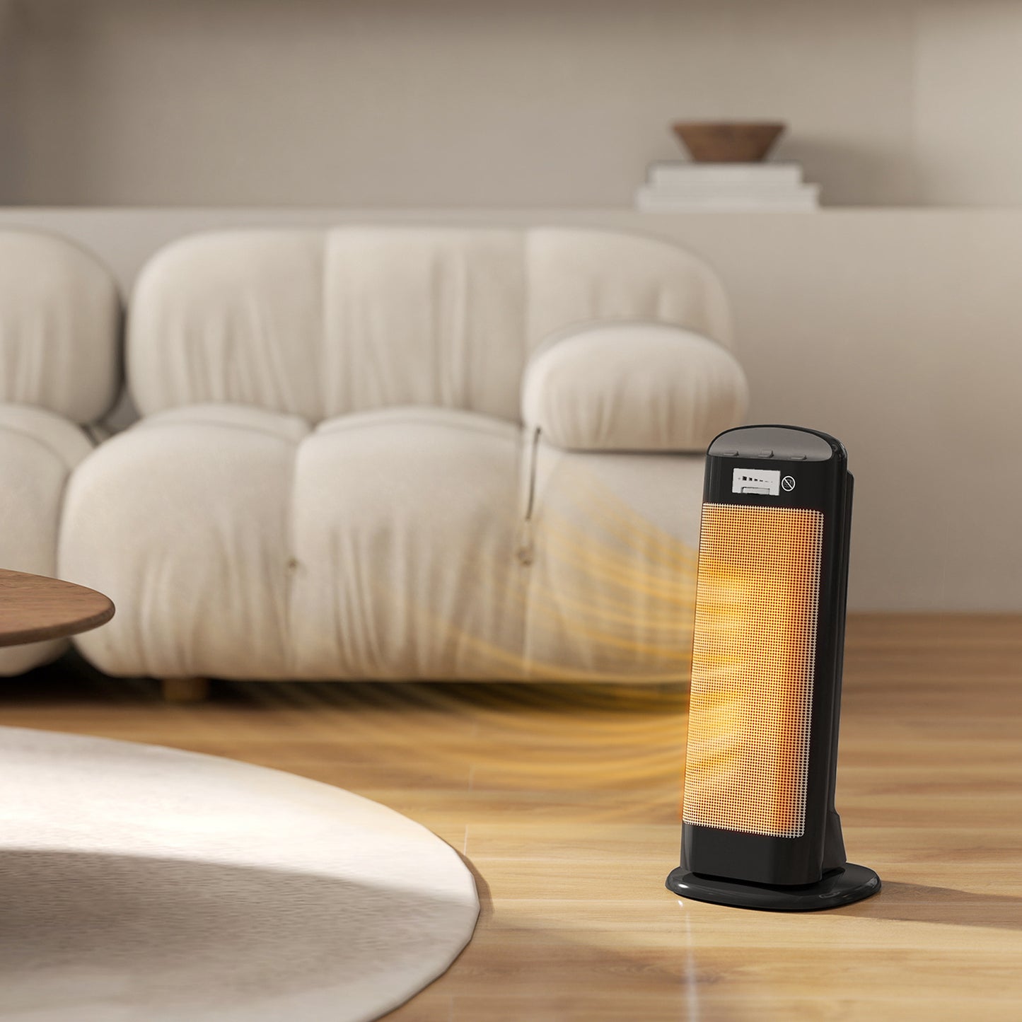 HOMCOM Ceramic Space Heater, 2000W Electric Fan, 4 Modes, Thermostat, 55° Oscillation, Tip-Over & Overheat Protection, for Bedroom/Office, Black