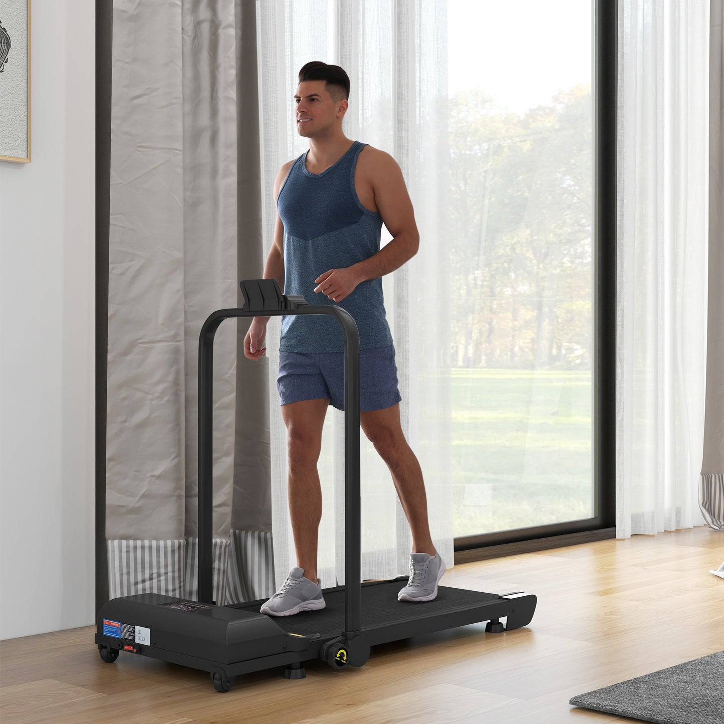 HOMCOM 2.5HP Walking Pad Treadmill, Folding Under Desk Treadmill Walking Machine, 1-10KM/H, with Remote Control