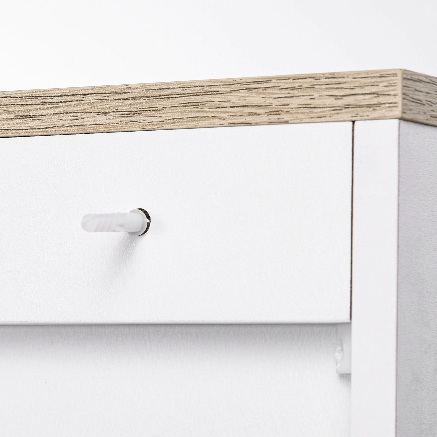 HOMCOM Nordic Sideboard Storage Cabinet with Adjustable Shelf Coffee Bar Cabinet Two Doors 60 x 30 x 90 cm White