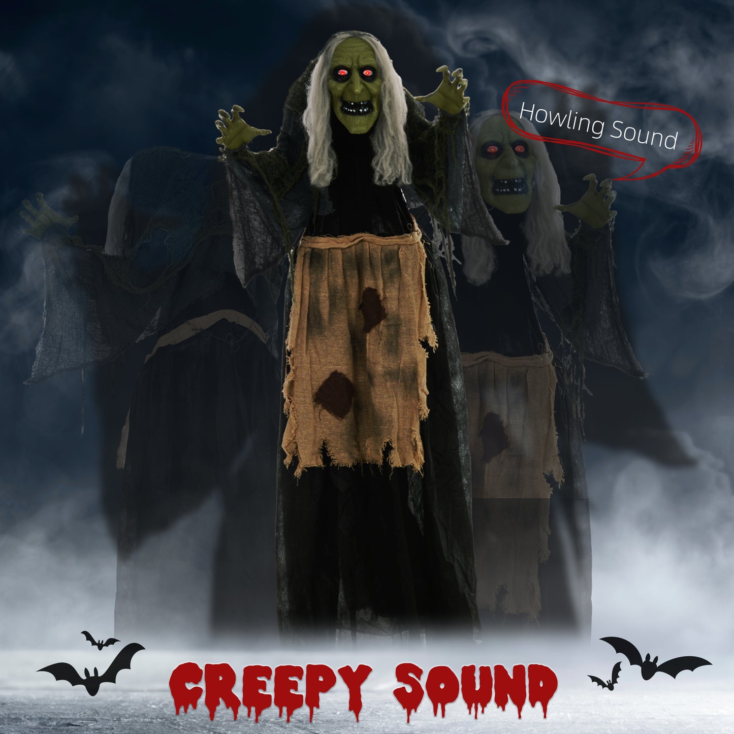 HOMCOM 160cm 63" Witch Outdoor Halloween Decoration