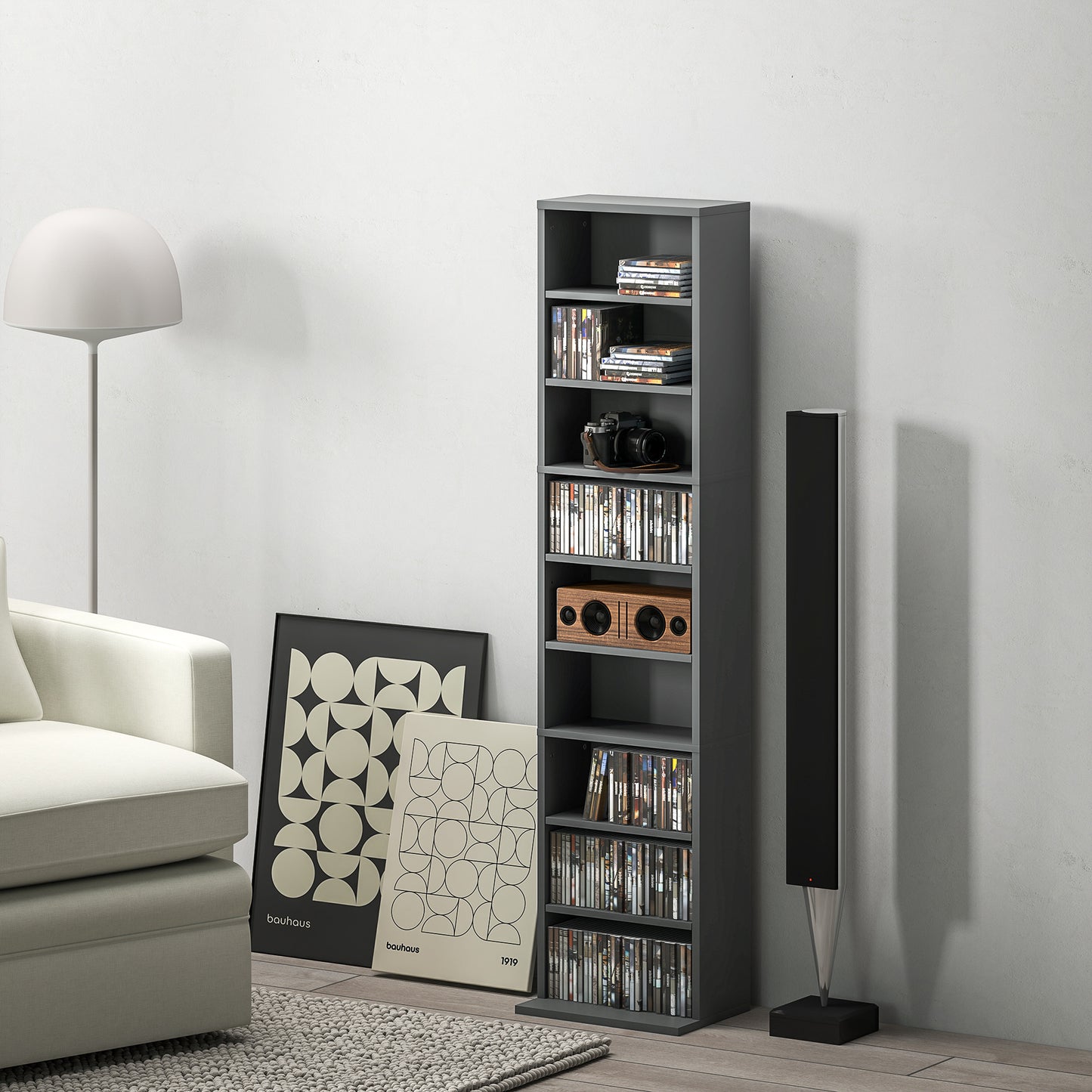 HOMCOM 260 CD/120 DVD Storage Unit - Grey