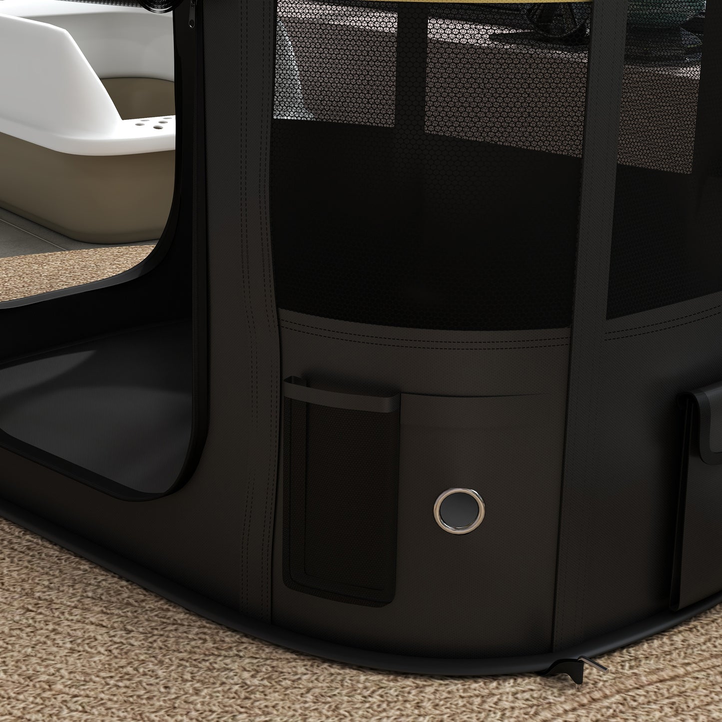 PawHut Foldable Dog Pen with Storage Bag for Indoor/Outdoor Use Yellow - Medium