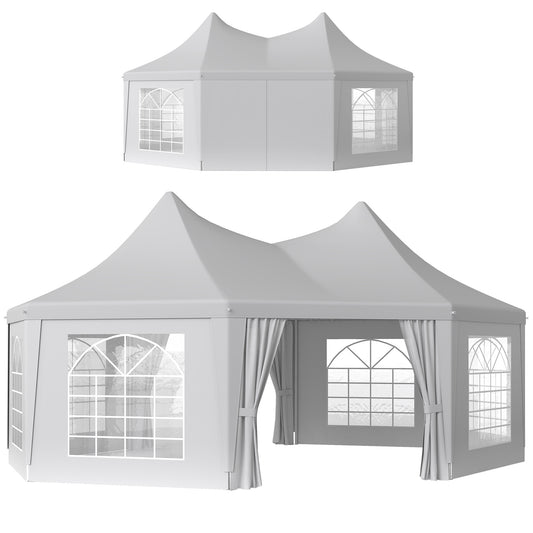 Outsunny 6.8 x 5m Octagonal Marquee Gazebo - White