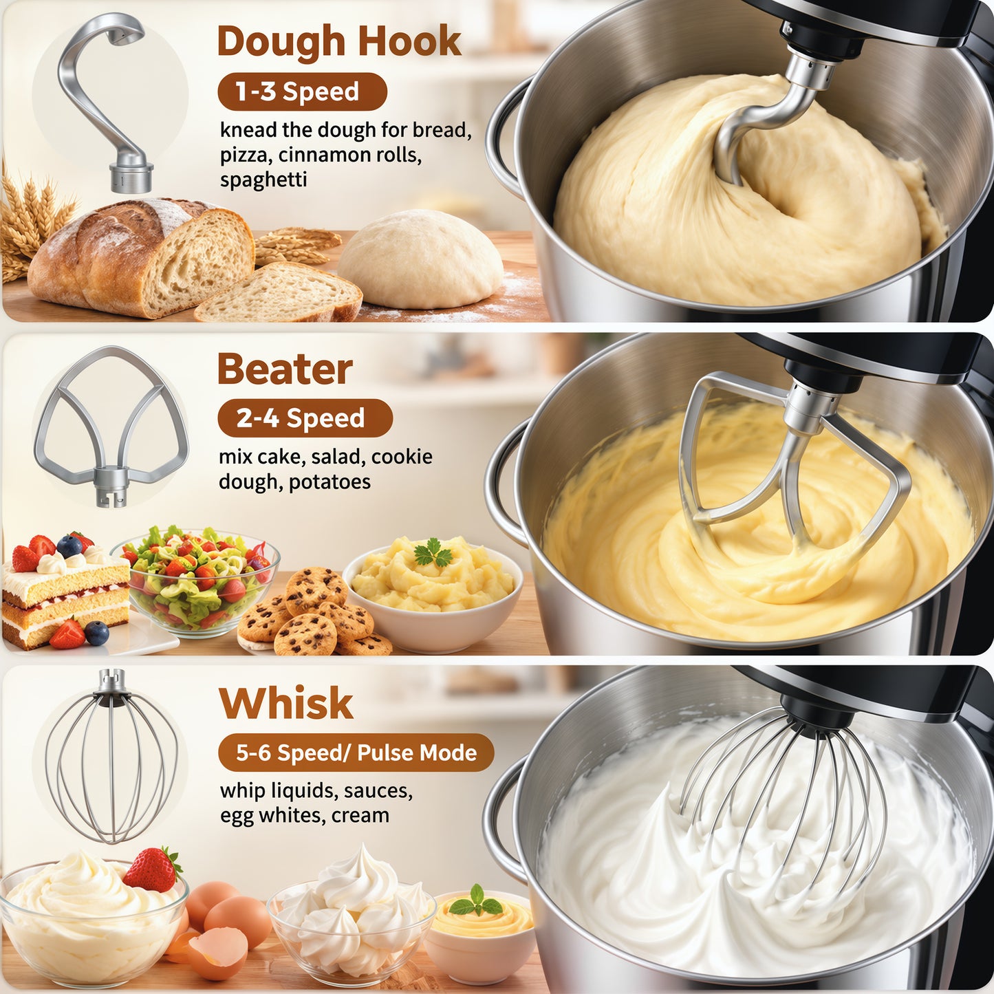HOMCOM 7 L 1400W 6-Speed Tilt-Head Food Mixer, Stand Mixer with Handle and Dough Hook, Black