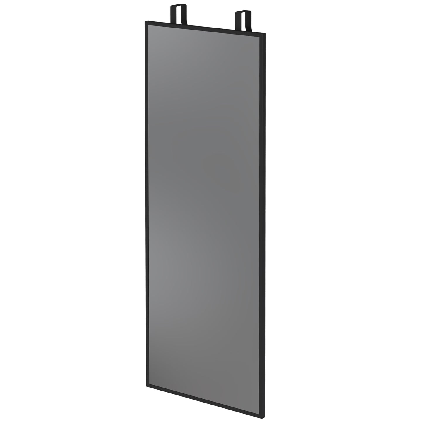 HOMCOM 40 x 110 cm Full Length Wall Mirror, Rectangular Mirror with Adjustable Hooks, Over the Door or Wall Mounted, Black