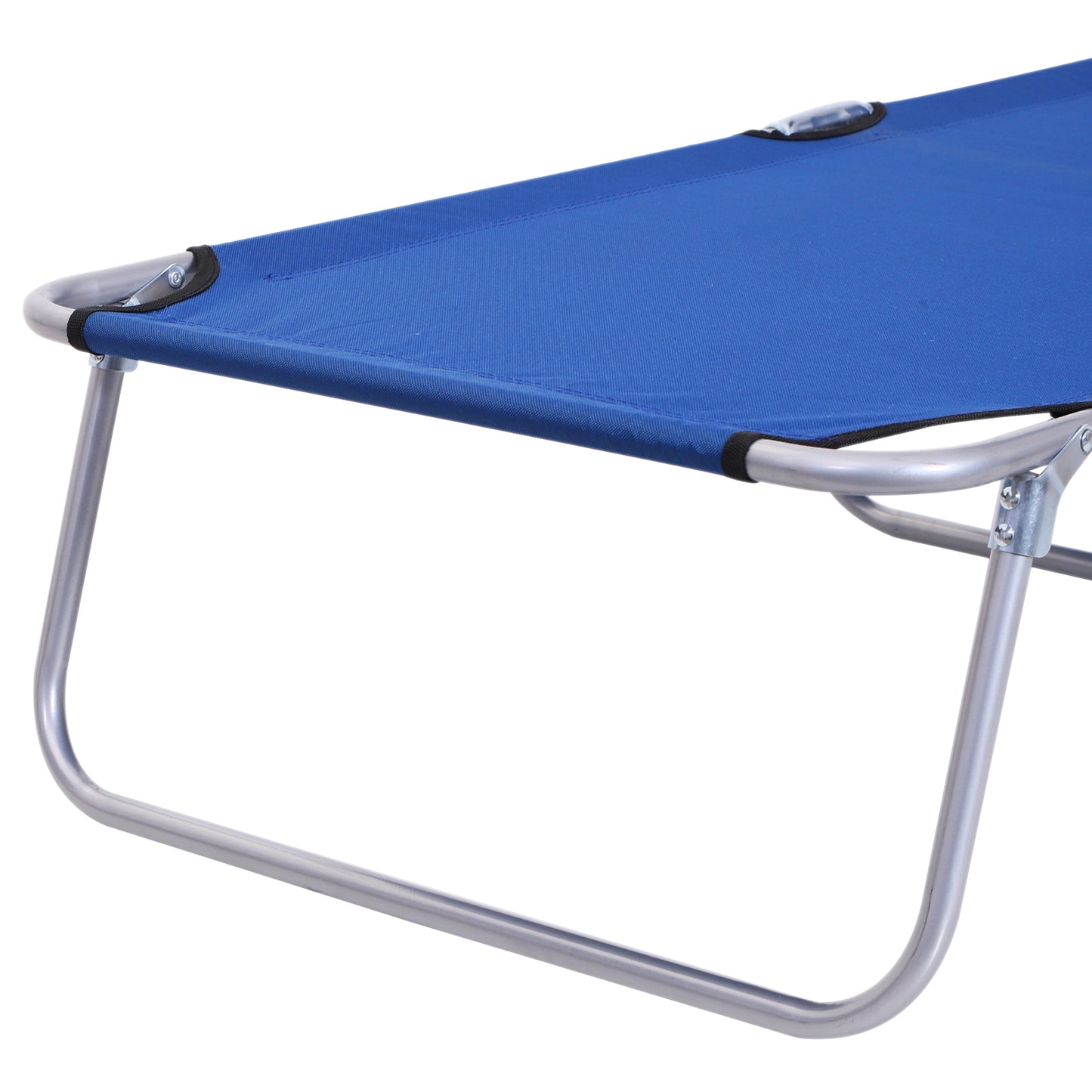 Outsunny 2-Piece Foldable Sun Lounger, 4-Level Adjustable Reclining Chair with Adjustable Sun Shade for Beach, Garden, Patio, Blue.