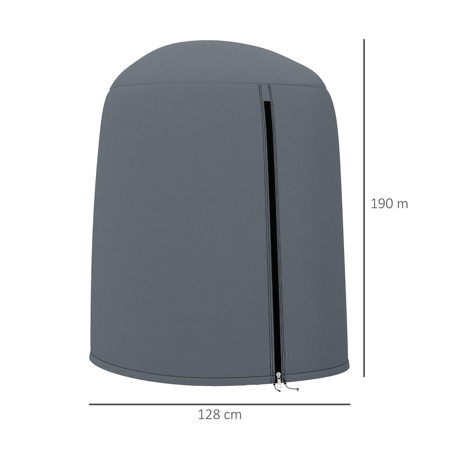 Outsunny 190 x Ø128cm Hanging Egg Chair Furniture Cover - Grey