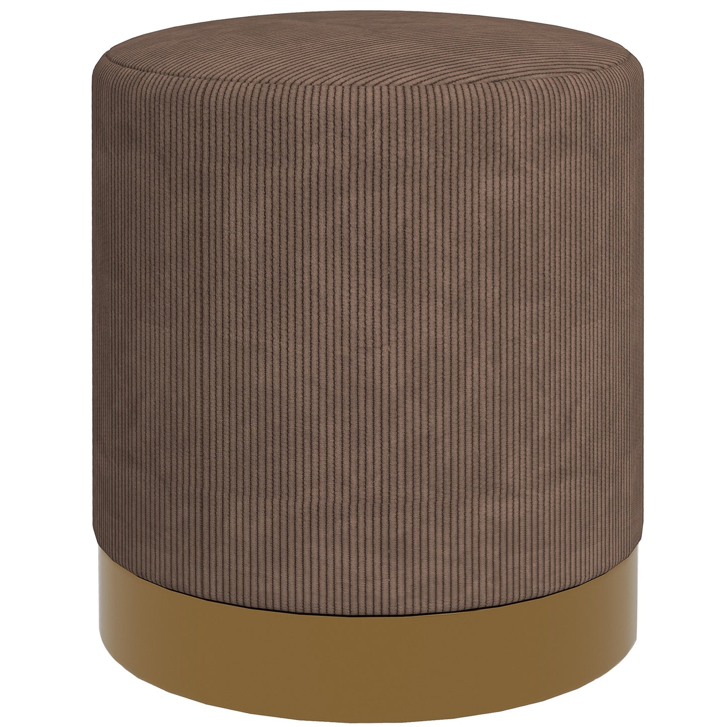 HOMCOM Soft Padded Corduroy Footstool - Light Brown