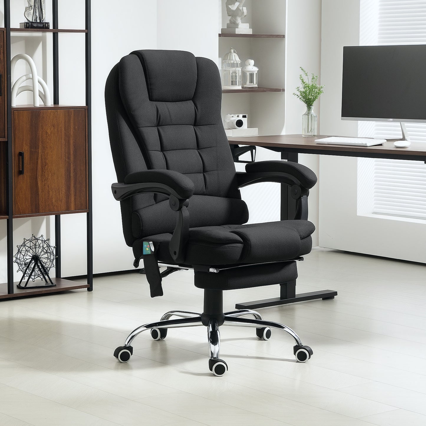 Vinsetto Heated 6 Points Vibration Massage Executive Office Chair, Black