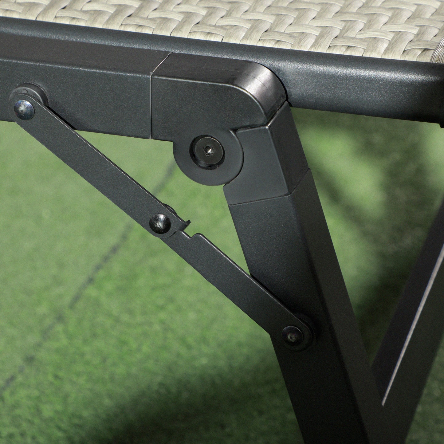 Outsunny Foldable PE Rattan Sun Lounger Set of 2, Patio Wicker Recliners w/ 5-Level Adjustable Backrest, for Poolside, Garden, Mixed Grey