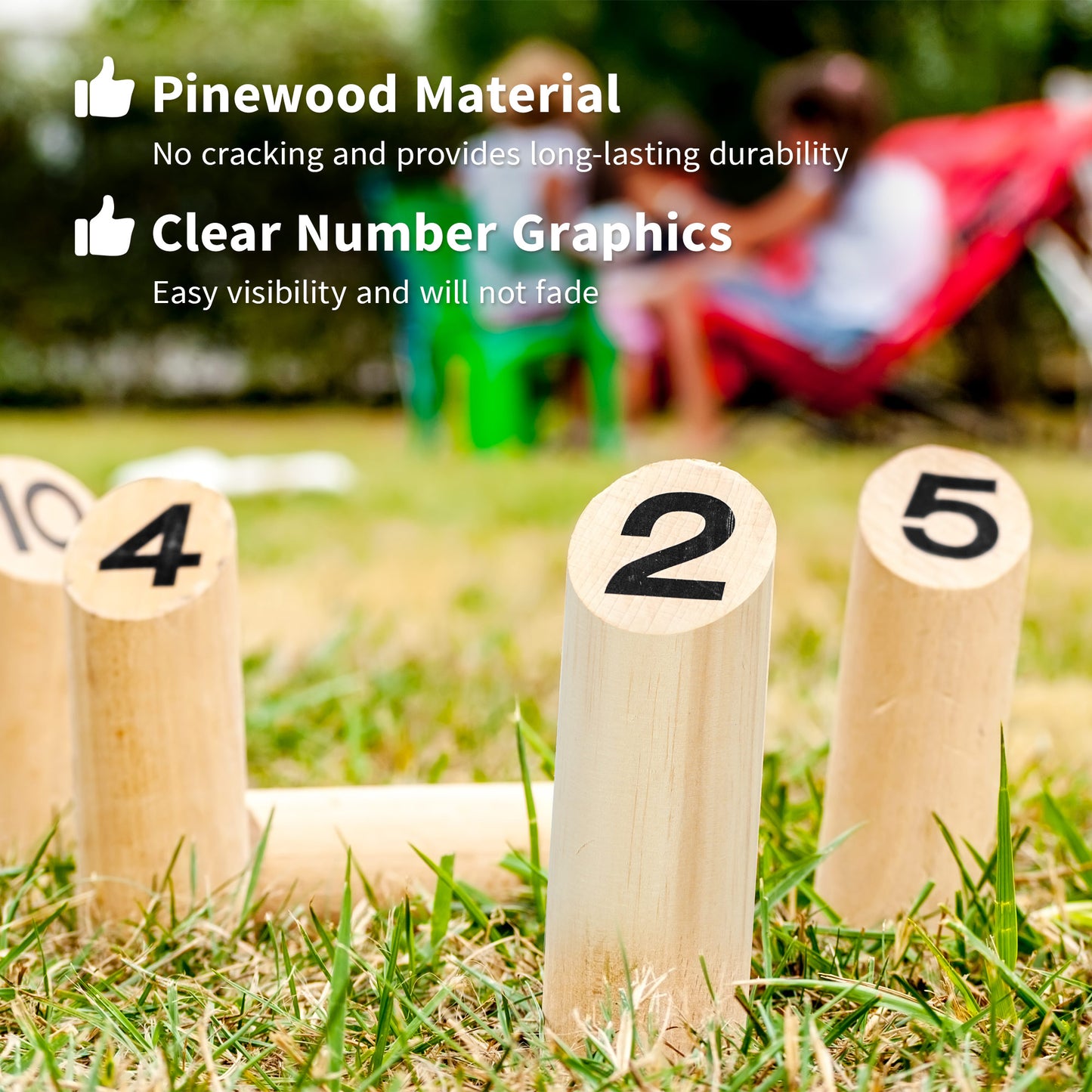 SPORTNOW Molkky Game, Wooden Skittles Set with 12 Skittles, 1 Throwing Pin & Carrying Box, Outdoor Fun for Adults, Garden, Picnic, Beach, Party