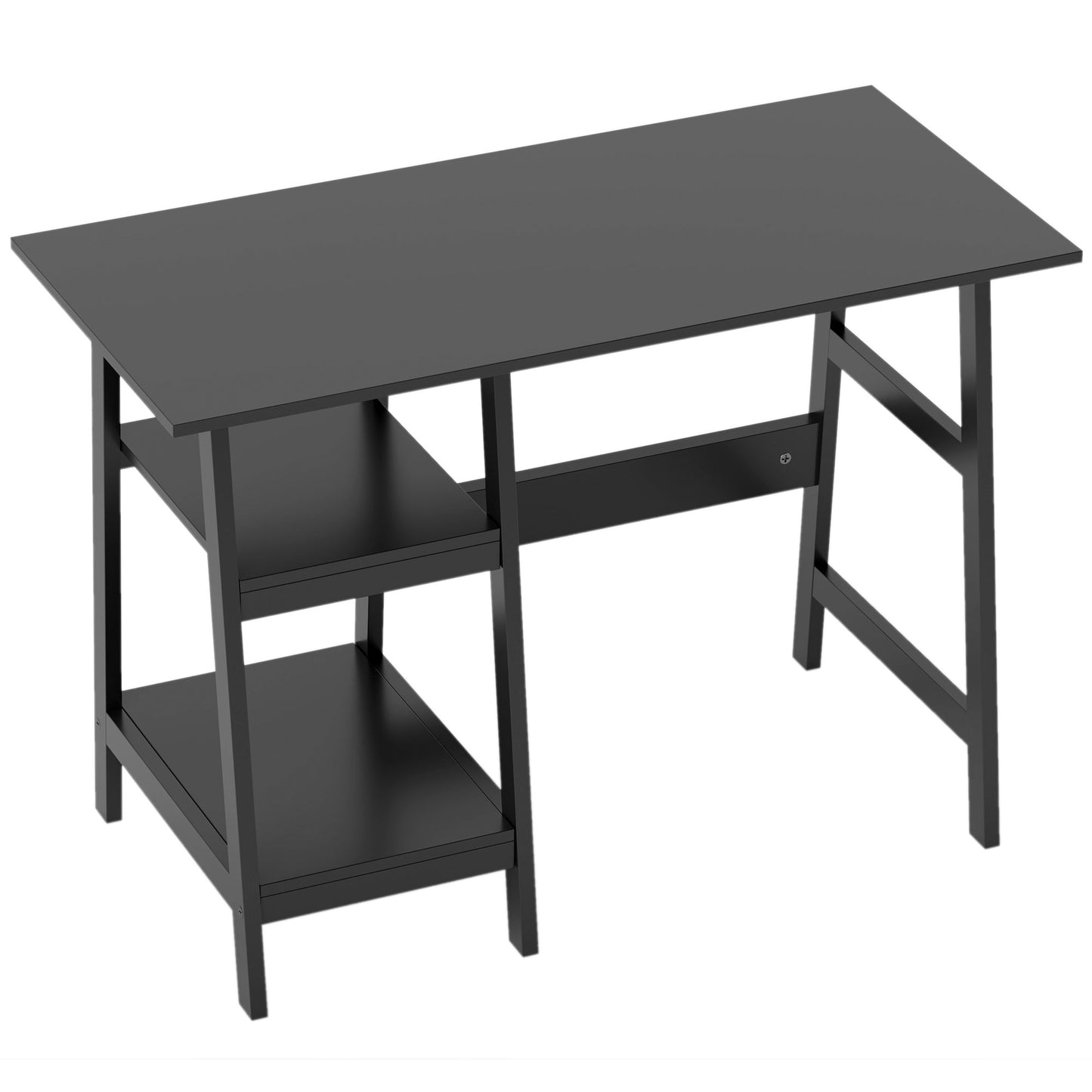 HOMCOM Compact Computer Desk with Storage Shelves, Study Table with Bookshelf, Easy Assembly, 106 x 51cm, Black