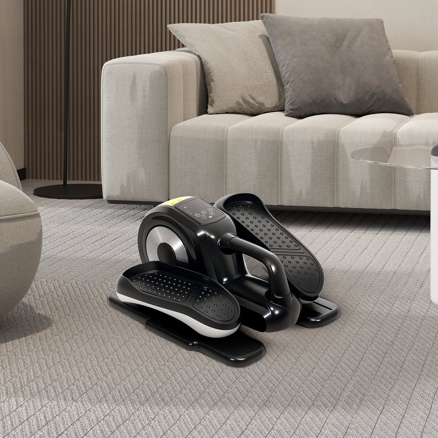 SPORTNOW Under Desk Elliptical, Pedal Exerciser with 12 Programs, LCD Monitor, Compact, Remote Control