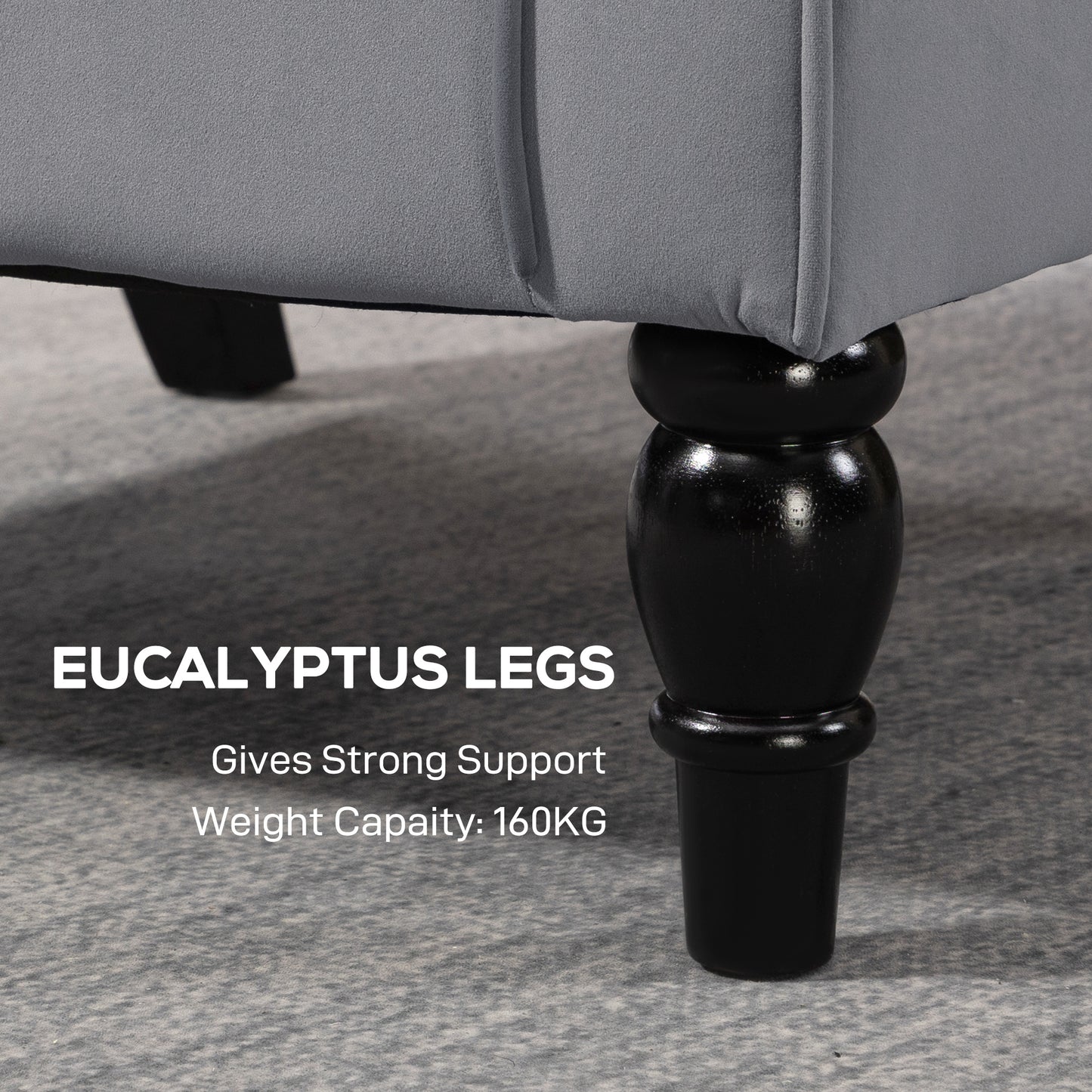 HOMCOM Wingback Accent Chair, Retro Upholstered Button Tufted Occasional Chair for Living Room and Bedroom, Light Grey