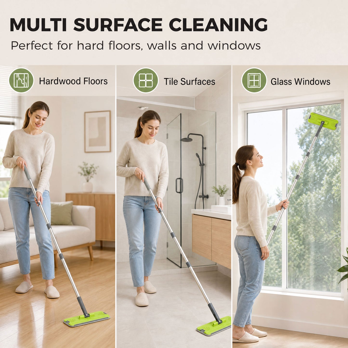 HOMCOM Mop and Bucket with Wringer Set, Flat Mop and Bucket with 2 Chambers, Rotating Head, Wet and Dry Use, Dark Grey