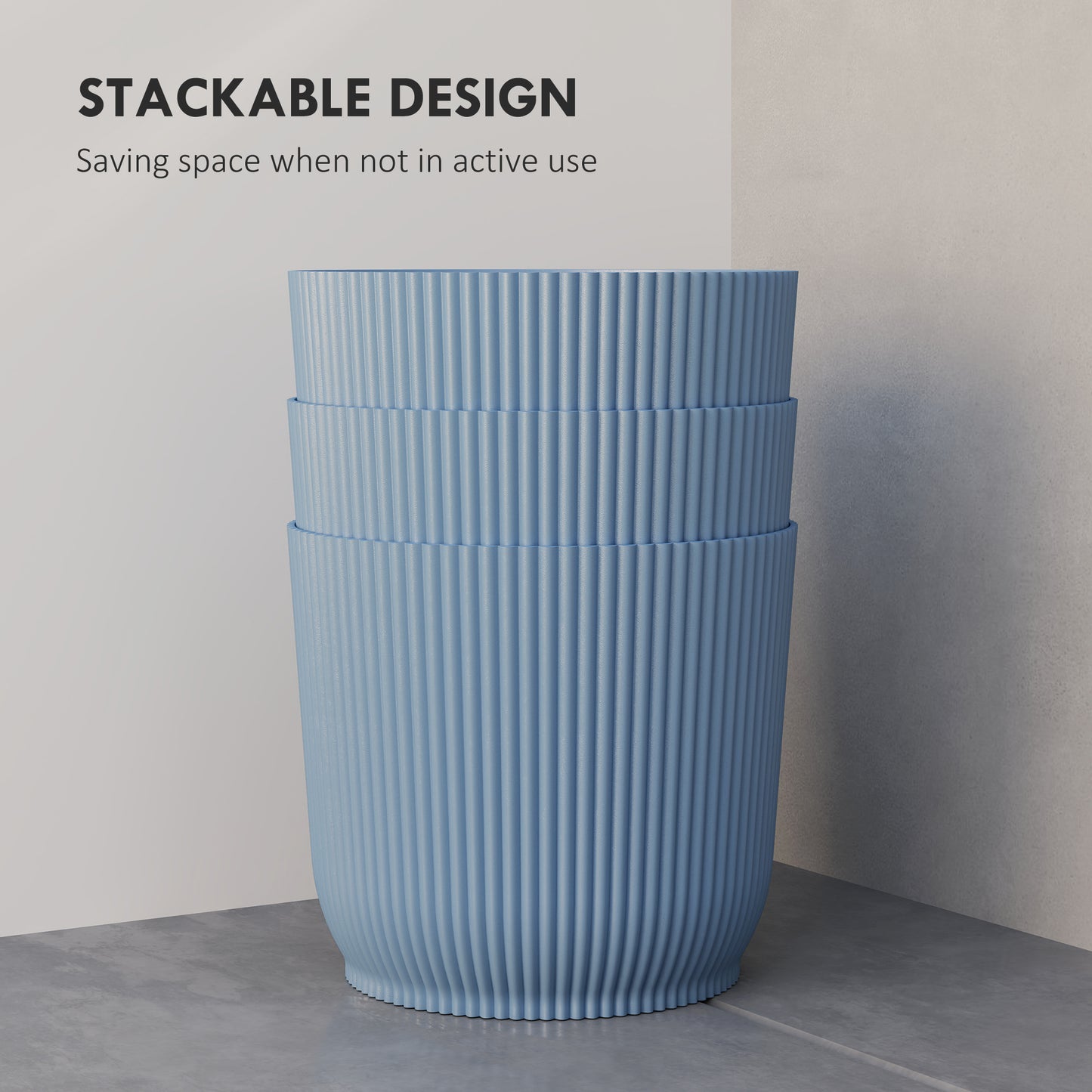 Outsunny Set of Three Ø22cm Planters - Blue