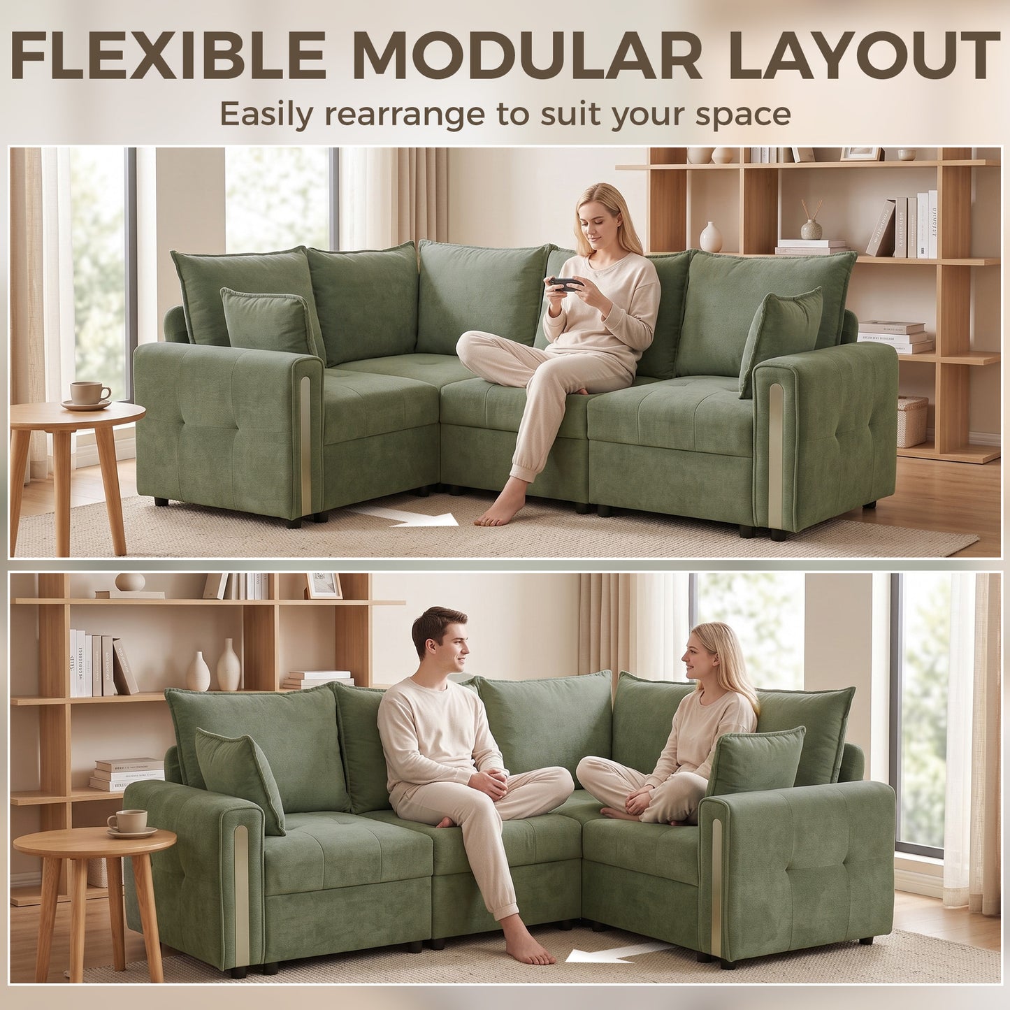 HOMCOM 228cm L Shaped Sofa with Lift-Up Storage, 3-Seater Sectional Sofa with Wide Deep Seat, Dark Green