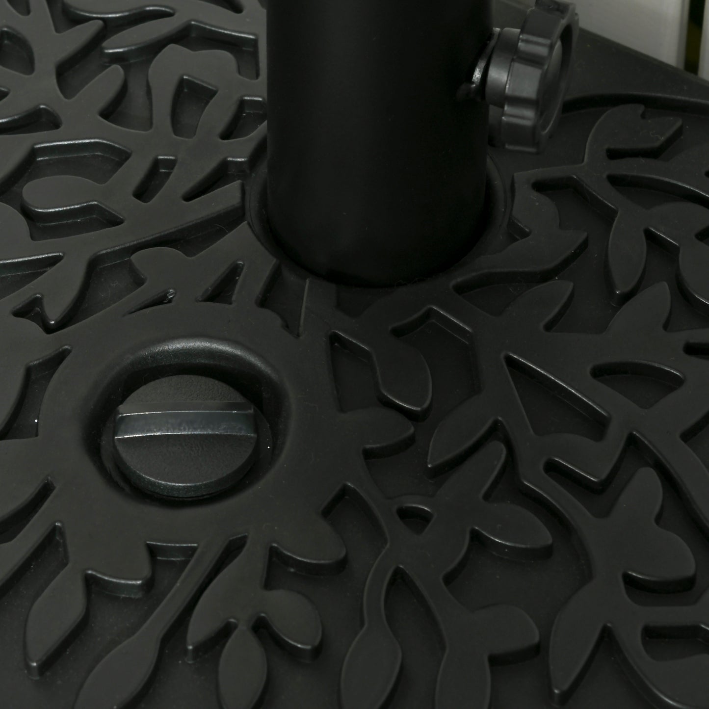 Outsunny Half Round Umbrella Base, 18kg Water/21kg Sand, Fits 3.8cm/4.8cm Pole, Black for Deck/Garden