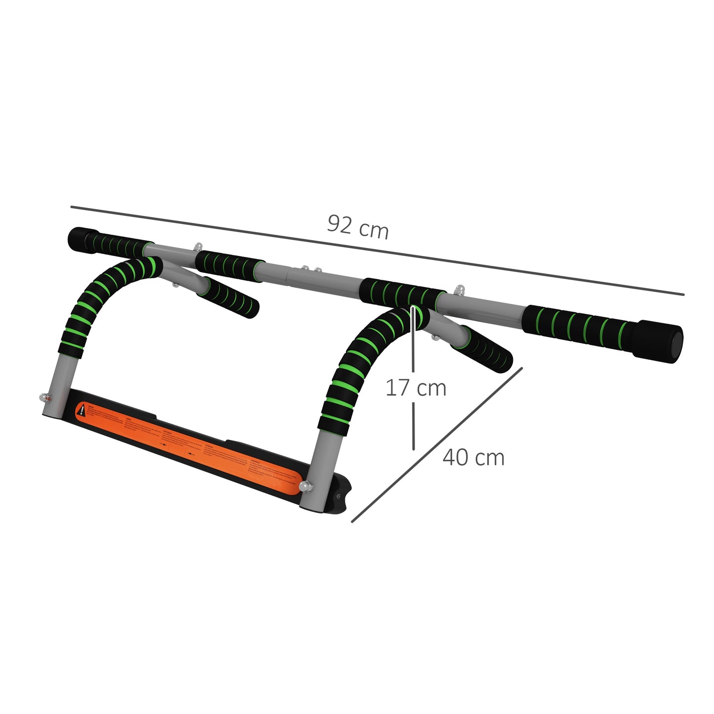 HOMCOM Pull-Up Bar for Doorway, Home Fitness Door Horizontal Bar Push up Bar for Indoor Gym Upper Body Workout, Green