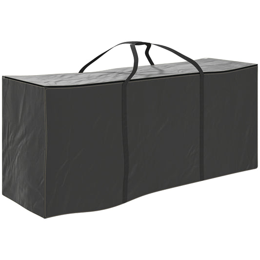 Outsunny Outdoor Garden Cushion Storage Bag, 600D Waterproof Fabric with 2-Way Zip, 175 x 55 x 75 cm, Black