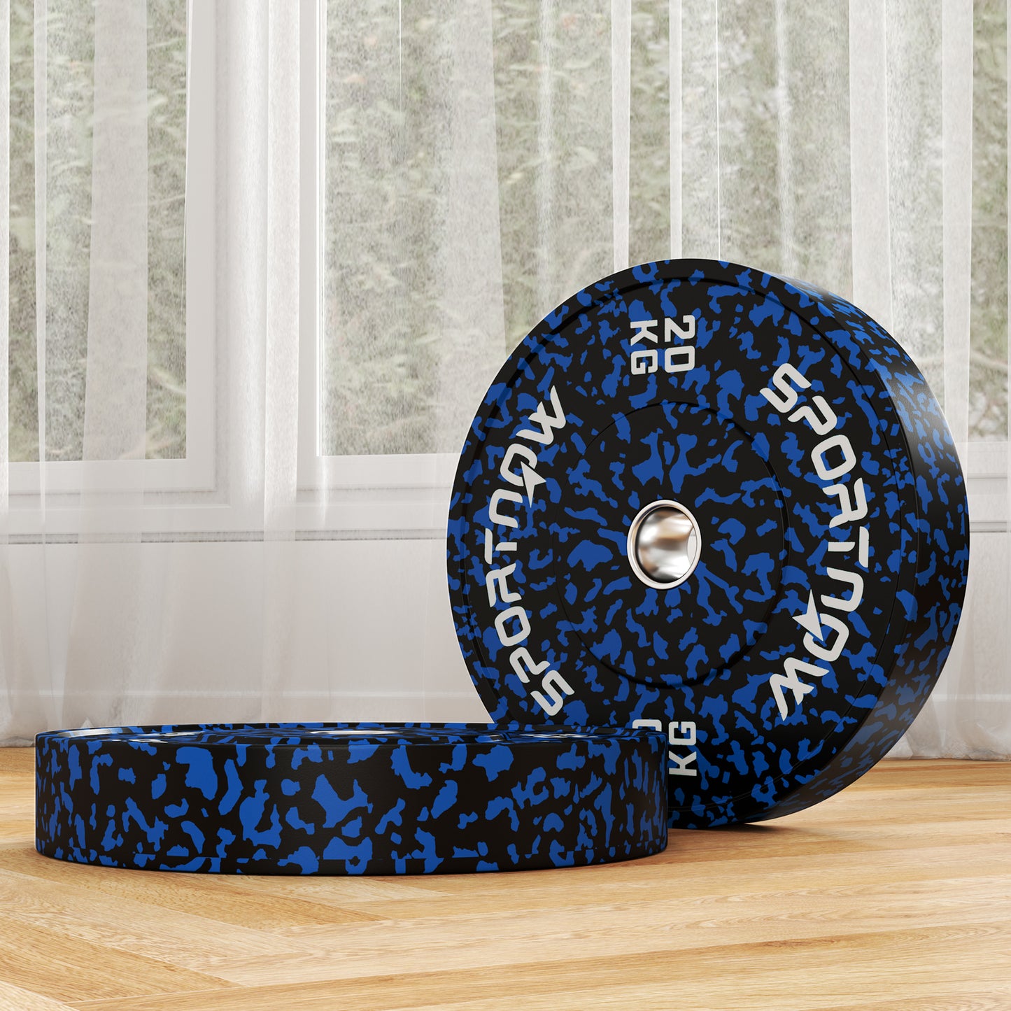 SPORTNOW Olympic Weight Plates Set, 20kg Rubber Discs, 2"/5cm Holes, Home Gym Use