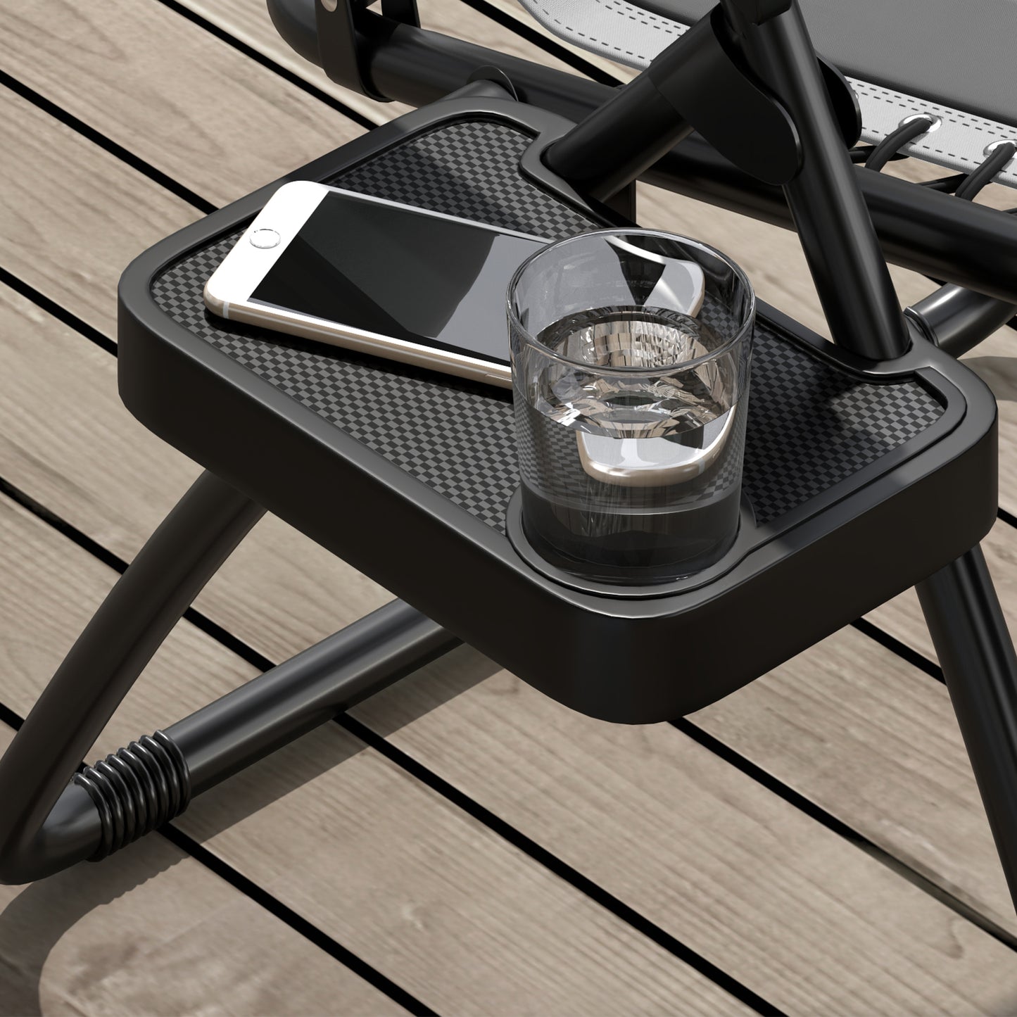 Outsunny Zero Gravity Lounger Chair Set of 2, Folding Reclining Patio Chair with Padded Seat, Cup Holder, Cushion, Headrest for Poolside, Grey