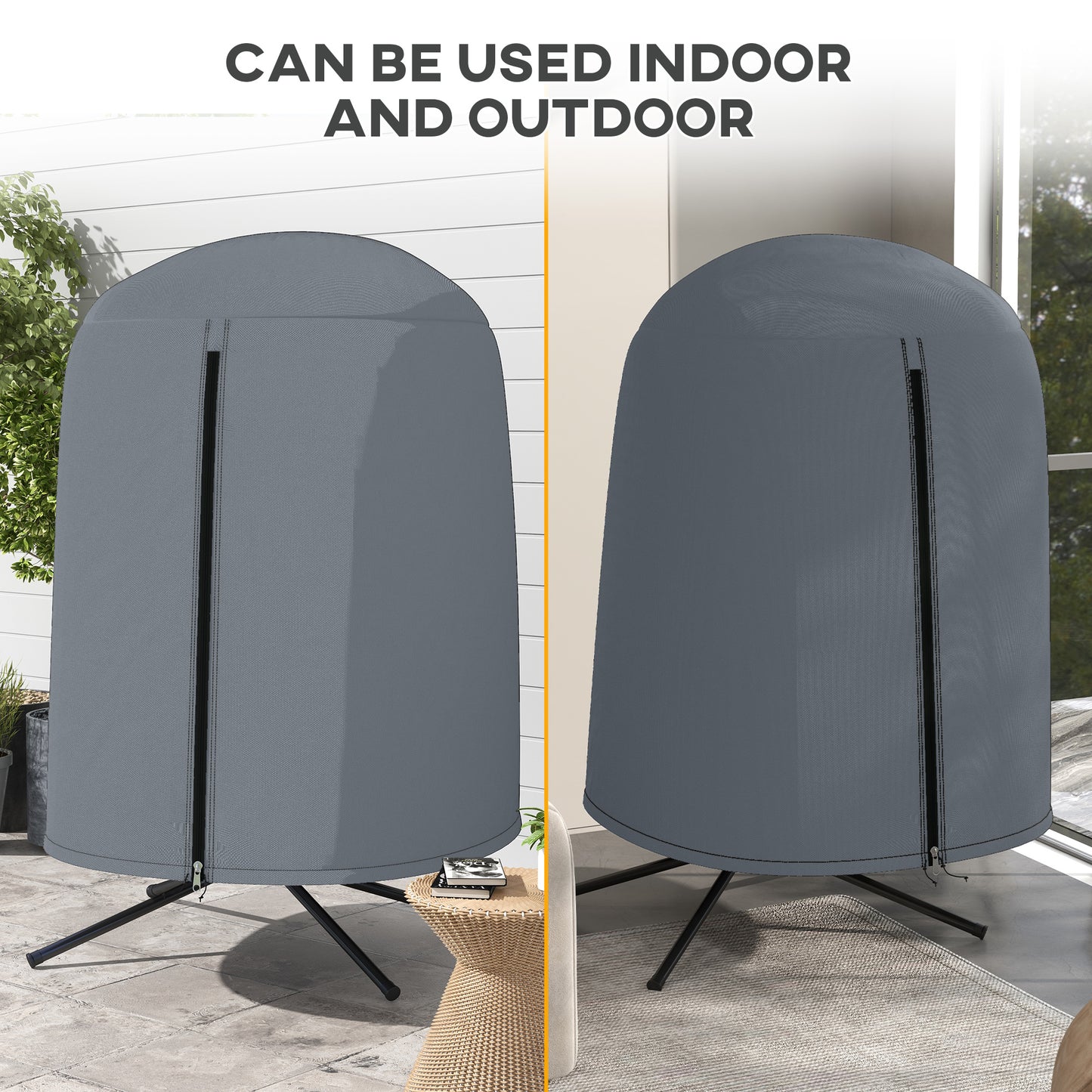 Outsunny 190 x Ø128cm Hanging Egg Chair Furniture Cover - Grey